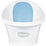 Shnuggle Baby Bath Bowl for Up to 12 Months with Cap on Bottom, White with Blue Backrest - 1.2 kg