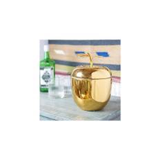 Gold Apple Ice Bucket with Lid-Premium Drinks Trolley Accessories for Bar Stainless Steel Wine Bottle Cooler, Classy Party Decoration Made of