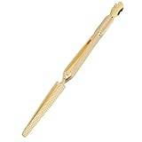 Durable Stainless Steel Nail Cuticle Pusher, Multipurpose Tool with Tweezers, for Manicure and Pedicure Extraordinaire (Gold)