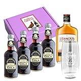 Famous Grouse Whisky 35cl (40% ABV) | 4 x 275ml Bottles of Fentimans Curiosity Cola | 1 x Famous Grouse Spirit of Rugby Branded Glass Gift Pack