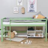 European Single (90 x 200cm) Solid Wood Convertible Toddler Loft Bed with Bookcase by Hoppekids