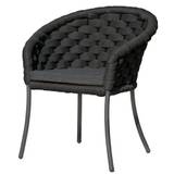 Alexander Rose Cordial Luxe Outdoor Dining Chair with Cushion - Dark Grey - Grafito