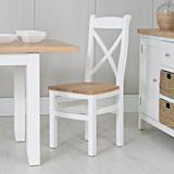 Eaton White Painted Oak Cross Back Dining Chair Wooden Seat - White
