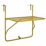 vidaXL Foldable Balcony Table in Gold Steel - Versatile Outdoor Table with Weather Resistance and Minimalistic Design