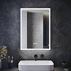 ELEGANT Bathroom Mirror Cabinet with Led Lights 500 x 700 mm Bathroom Cabinet with Shaver Socket & Bluetooth Speaker & Demister Pad Wall Mounted Single Door Storage cabinets