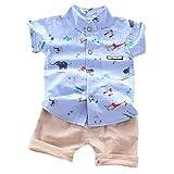 Janly Clearance Sale 0-4 Years Old Boys Outfits Set, 1-4Years Infant Baby Boys Clothes Set Gentle T-shirt Tops+Shorts Summer Outfits, Nice Easter Gifts, Baby Clothing Set for 2-3 Years (Blue)