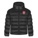 (Black, 2-3 Years) Arsenal FC Boys Jacket Hooded Winter Quilted Kids OFFICIAL Football Gift