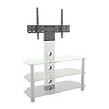 BJYX Clear Glass Combi TV Stand With TV Bracket for 32" - 60" TVs - 90cm