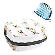 Anna Cowper Bulldog Sanitary Napkin Storage Bag Feminine Menstrual Cup Pouches Nursing Pad Holder Tampon Bags Portable Period Bag for Women Teen Girls Gifts