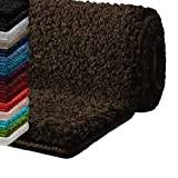 casa pura Non-Slip Bath Mat SKY Soft, Modern, Shaggy Bathroom Rug with Dense Absorbent Pile High Thickness Quick Drying, Machine Washable (Brown, 60 x 100 cm)