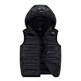 Baby Boys Girls Winter Vest Fleece Zip Plaid Jacket Kids Puffer Quilted Gilet Coat Warm Outerwear with Pockets Black