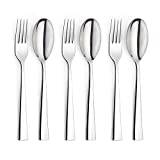 Thomas Loft Cutlery Serving Set, 6 Pieces, 3 Serving Spoons and 3 Serving Forks, Stainless Steel