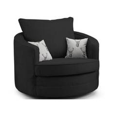 Verona Black Swivel Chair Fullback Sofa
