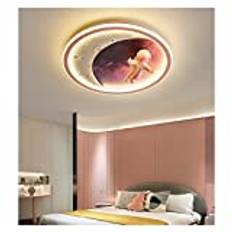 KSTORE LED Ceiling Light Cartoon Astronaut Dimmable Ceiling Lamp Children's Room Bedroom Study Room Illuminate,Pink Warm Light,50CM