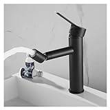Kitchen Sink Mixer Taps, Faucet Finished Deck Mounted 304 Stainless Steel Bathroom Adjustable Single Hole Mixer Hot and Cold Tap Bidet Faucet