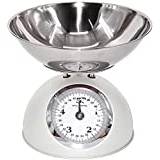 Mechanical Kitchen Scale 5kg Mechanical Retro Platform Scale, Stainless Steel Food Weighing Scale with Bowl, Home Measuring Tool, Pointer Scale