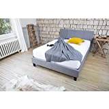 SANA SLEEP 5FT King Size Designer Emma Modern Italian Fabric Bed Frame - Grey