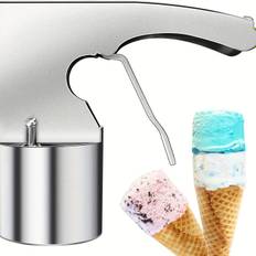 1pc, Vintage Stainless Steel Ice Cream Scoop With Trigger - Large Size For Summer Fun And Easy Scooping - Perfect Kitchen Tool For Ice Cream Lovers