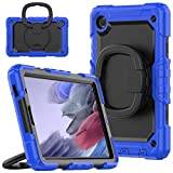 Galaxy Tab A7 Lite 8.7" Case - Silicone Case with Stable Stand, Swivel Grip, Shoulder Strap for Samsung Galaxy A7 Lite 2021 SM-T220/T225/T227 Blue