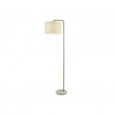 400638 Gallow Single Light Floor Lamp in Gold Finish With White Shade