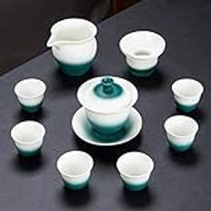 Ceramics Tea Cup Set Portable Gaiwan Teacup Chinese Gradient Color Tea Set Tradition Tea Ceremony Supplies Gift