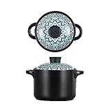 Cooking pots,casserole dish,Stoneware Cookware, Round Casserole Clay Pot Soup Pot with Double Handle-E-1.5 Litre (Color : G, Size : 1.5 Litre) (Color : Pa (Color : 3.5 Litre C, Size : C)