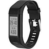 Chainfo Watch Strap Compatible with Garmin Vivosmart HR+ Plus/Approach X10 / Approach X40, Soft Silicone Narrow Slim Sport Replacement Wristband for Smart Watch (Pattern 8)