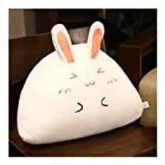 KUDOU 42/48CM Cute Rice Ball Shape Rabbit Ear Plush Pillow Sofa Chair Back Cushion Cartoon Animal Nap Sleeping Pillow Birthday Gift Toys Soft (Color : Smile, Height : 48x40CM)