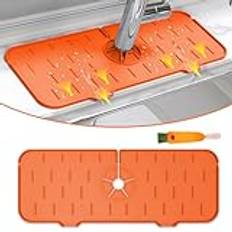 LEMLIT Silicone Dish Drying Mats, Non-Slip Eco-Friendly Kitchen Drying Mat, Easy Clean Draining Board Mat, Dish Drainer Mat for Kitchen Counter(20*15CM,Orange), NQP09517ZNWZ51158KUV9Q