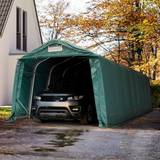 Toolport 3.3x9.6m Carport Tent / Portable Garage, PVC 800, dark green with statics (ground: soil) - (58314)