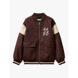 Benetton Kids' Est. 65 Faux Leather Jacket, Brown