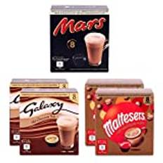 40 Dolce Gusto Compatible Hot Chocolate Pods - 2x Galaxy, 2x Maltesers, 1x Mars - 40 Drinks (8 Pods x 5 Packs)