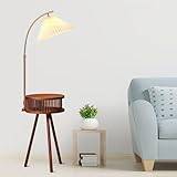 Living Room Floor Lamp with Table | End Table Lamp for Bedroom | Bedside Reading Table with Light | Small Nightstand Table Lamp - Bulb Not Included
