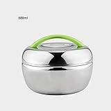 SSWERWEQ Lunch Box Stainless Steel Thermos Food Container Lunch Box Large Capacity School Adult Picnic Bento Box Storage Portable Lunchbox (Color : D Green)