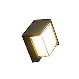 Square Aluminum Waterproof Wall Lamp Led Bedroom Bedside Lamp Living Room Background Wall Lighting Fixture Corridor Aisle Wall Hanging Lamp Suitable for Hotel Restaurant C(Black)