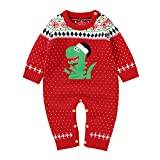 Girls Christmas Outfits Summer Neutral Toddler Clothes Newborn Infant Boys Girls Christmas Dinosaur Knitted Sweater Baby Jumpsuit Romper Cotton 1 Piece Outfits Clothes Short Sleeve Baby Romper ba