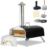 16inch Propane & Wood Fired Outdoor Pizza Oven with Pizza Stones, Pizza Peel