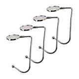 KEYIDO 4 Pack Christmas Stocking Hooks Stocking Holder for Mantle Fireplace Metal Xmas Hooks Hangers with Anti Skid Safety Hang Grip for Christmas Party Decoration