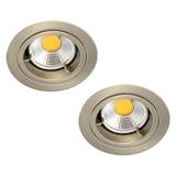 2 Pack of Fixed Fire Rated IP20 Recessed Downlight - Satin Chrome