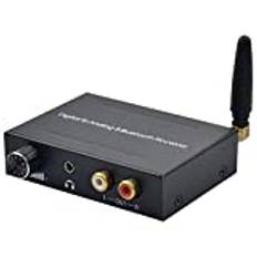 LBWF Digital To Analog Audio Converter, Audio Decoder Coaxial Fiber, Built-In High-Performance Dac Chip, Supports 192khz/24-Bit, Supports 2 Rca And 3.5mm Audio Ports Output