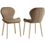 Dining Chair, PU Upholstered Back Chair, Golden Carbon Steel Frame Makeup Chair, Simple Bedroom Lounge Chair