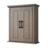 Russell Wooden Bathroom Wall Medicine Cabinet Double Doors Salt Oak