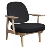 Fritz Hansen - Fred™ Lounge Chair Oak Base - dunkelgrau/Stoff Christianshavn 1174/BxHxT 77,4x85,2x80,5cm/Gestell Eiche klar lackiert
