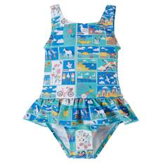 Frugi baby girls little coral swimsuit | postcards | | free frugi pin