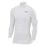 TCA Boys' SuperThermal Compression Base Layer Football Running Top Long Sleeve Thermal - Mock Neck - Pro White, 10-12 Years
