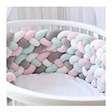 Crib Bumpers Padded Cushion Soft Knot Pillow nursing pillow Cot Bed Bumper Knotted Head Guard 4 sharesBumper Crib Cradle Knot Braid Pillows,A,3 m