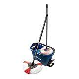 Vileda Turbo EasyWring & Clean Floor Mop Complete Set, Mop and Bucket with Power Spinner, Blue