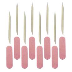 100 sets nail files mini pedicure manicure wooden picks orange sticks