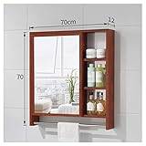 WASHLA Double Door Mirrored Bathroom Cabinet Storage Cupboard Wall Mounted,Mirrored Cabinet - Bathroom Mirror Storage Unit,Wall Bathroom Cabinet with 1 Doors and 3 Compartments