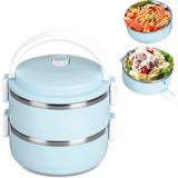 Thermos For Hot Food, Lunch Box, Thermal Lunch Box Stackable Hot Food Insulated Box 304 Stainless Steel Round Lunch Box Sealed Food Containers(double